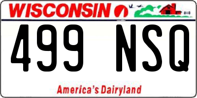 WI license plate 499NSQ