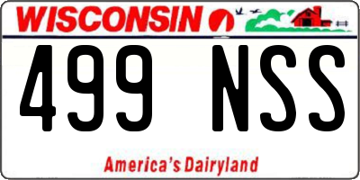 WI license plate 499NSS