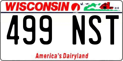 WI license plate 499NST