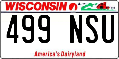 WI license plate 499NSU