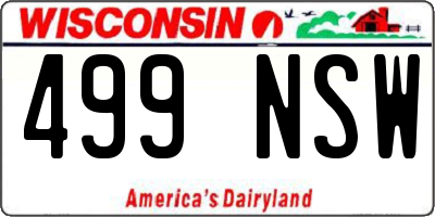 WI license plate 499NSW