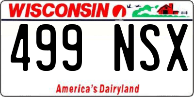 WI license plate 499NSX