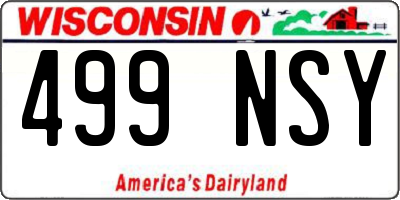 WI license plate 499NSY