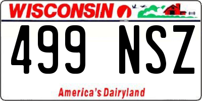 WI license plate 499NSZ
