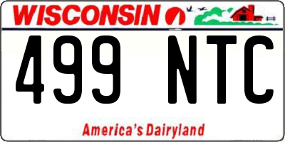 WI license plate 499NTC