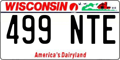 WI license plate 499NTE