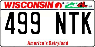 WI license plate 499NTK