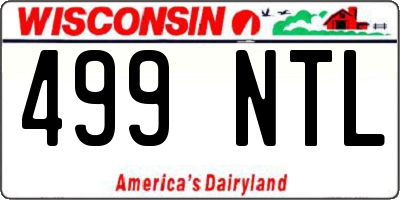 WI license plate 499NTL