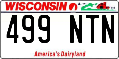 WI license plate 499NTN