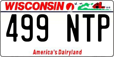WI license plate 499NTP
