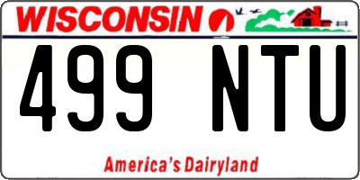WI license plate 499NTU