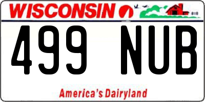 WI license plate 499NUB
