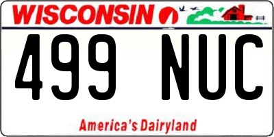 WI license plate 499NUC