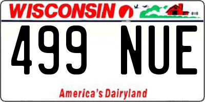 WI license plate 499NUE