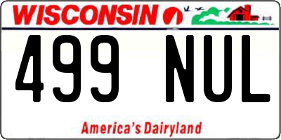 WI license plate 499NUL