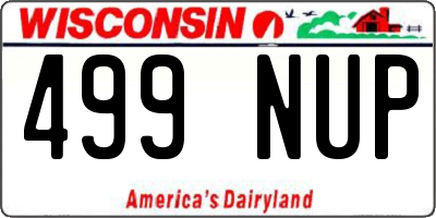 WI license plate 499NUP