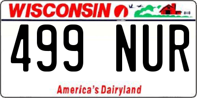 WI license plate 499NUR