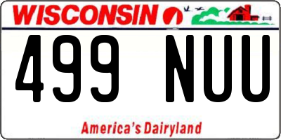 WI license plate 499NUU