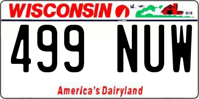 WI license plate 499NUW