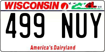 WI license plate 499NUY