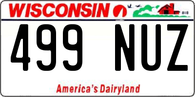 WI license plate 499NUZ
