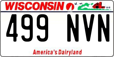 WI license plate 499NVN