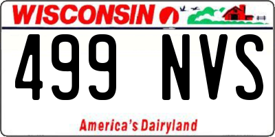 WI license plate 499NVS