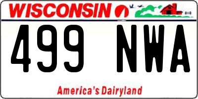 WI license plate 499NWA