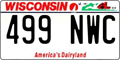 WI license plate 499NWC