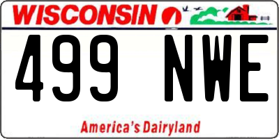WI license plate 499NWE