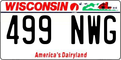 WI license plate 499NWG