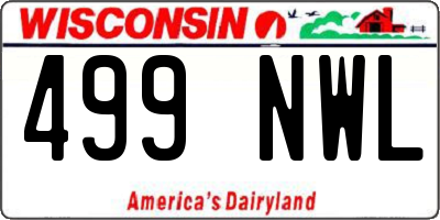 WI license plate 499NWL