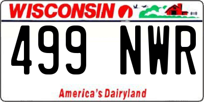WI license plate 499NWR