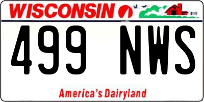 WI license plate 499NWS
