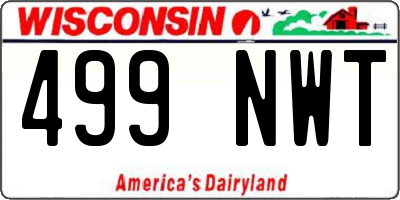 WI license plate 499NWT