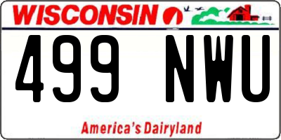 WI license plate 499NWU