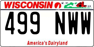 WI license plate 499NWW