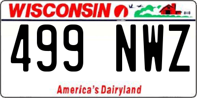 WI license plate 499NWZ