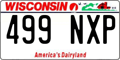 WI license plate 499NXP