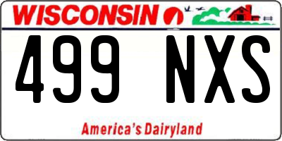 WI license plate 499NXS