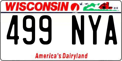 WI license plate 499NYA