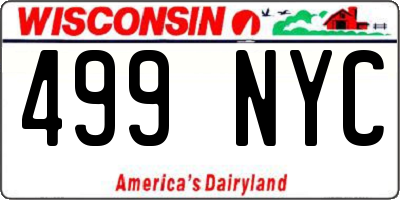 WI license plate 499NYC