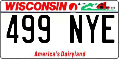 WI license plate 499NYE
