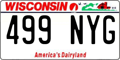WI license plate 499NYG