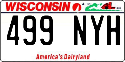 WI license plate 499NYH