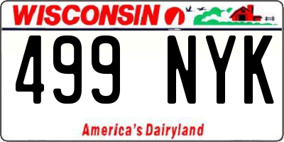WI license plate 499NYK