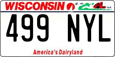 WI license plate 499NYL