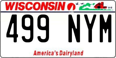 WI license plate 499NYM