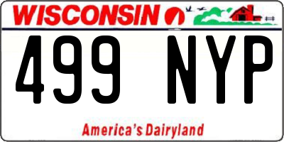 WI license plate 499NYP