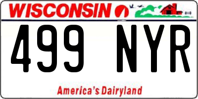 WI license plate 499NYR